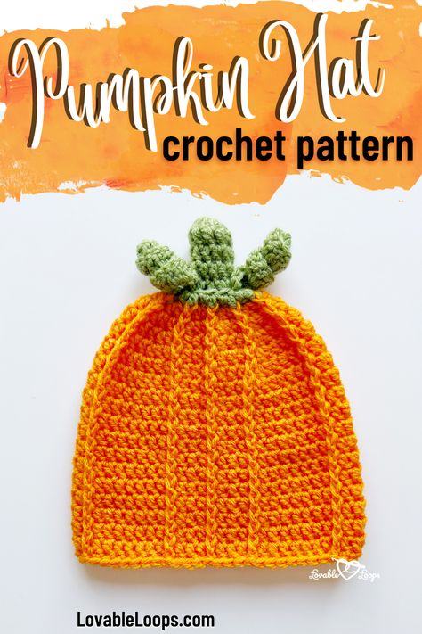 Gear up for fall with Lovable Loops' crochet pumpkin hat pattern. Perfect as a beginner crochet pattern, this hat is sure to be a hit from baby to adult sizes. Celebrate the season with this free, easy-to-follow design that's as fun to wear as it is to make. Want to sport a handmade pumpkin hat this autumn? Visit our website to get the free pattern and stitch up some festive flair. #CrochetPattern #FreeCrochetPattern #LovableLoops Pumpkin Hat Pattern Crochet, Easy Crochet Hat Pattern Free, Pumpkin Hat Crochet, Hat Crochet Pattern Free, Easy Crochet Pumpkin, Pumpkin Hat Pattern, Baby Pumpkin Hat, Crochet Pumpkin Hat, Marshmallow Crafts