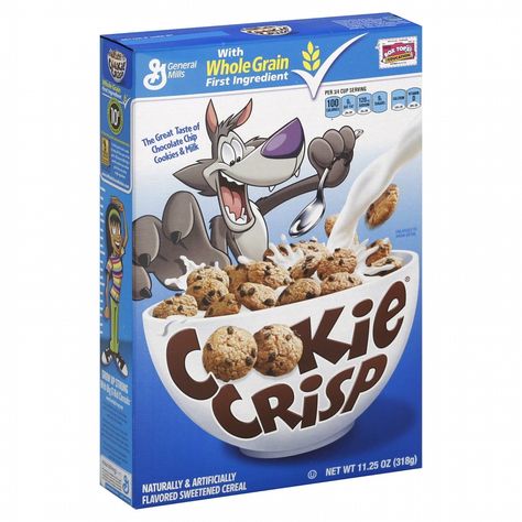 The wolf scared me ………at first. Sereal Sarapan, American Cereal, Cocoa Puffs Cereal, Cookie Crisp Cereal, Cereal Flavors, Cereal Packaging, Kids Cereal, Cereal Cookies, Cereal Brands