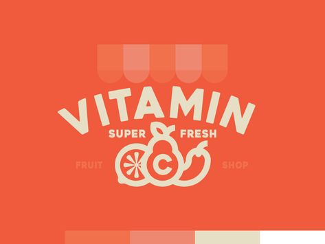 Vitamin C by João Augusto on Dribbble Fresh Shop, Logo Mark, Vitamin C, Vitamins, Creative Professional, Concept Design, Logo Design, ? Logo, Design