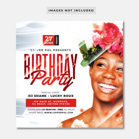 Birthday party flyer Premium Psd | Premium Psd #Freepik #psd #banner Birthday Designs Photoshop, Birthday Party Flyer Design, Birthday Poster Design, Birthday Party Flyer, Birthday Party Poster, Birthday Graphics, Africa Poster, Birthday Posters, Happy Birthday Design