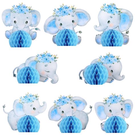 PRICES MAY VARY. Elephant Party Decorations: you will get 8 pieces of elephant honeycomb centerpieces in 8 different styles, enough quantity and styles to meet your party needs, adorable design can create a lively party atmosphere; The blue color makes the fun design stand out, offering a suitable presentation that's sure to attract attention Cute Design: these floral elephant table decorations are designed with a variety of cute blue elephant patterns, which can be 3 dimensionally placed on the Elephant Baby Shower Theme Boy, Elephant Party Favors, Centerpieces Blue, Baby Boy Elephant Nursery, Chelsea Baby, Baby Boy Sprinkle, Elephant Table, Elephant Baby Shower Boy, Floral Elephant