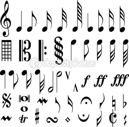 Music symbols Music Symbols Drawing, Symbols Drawing, Musical Notes Art, Tempo Music, Music Notes Drawing, Musical Symbols, Music Note Symbol, Music Notes Tattoo, Music Notes Art