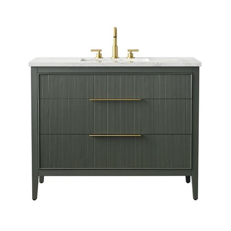 Light Wood 42 Inch Vanity No Countertop | Wayfair 42 Inch Vanity, Engineered Stone Countertops, White Sink, Bathroom Refresh, Engineered Stone, Ceramic Sink, Stone Countertops, Stone Top, Single Bathroom