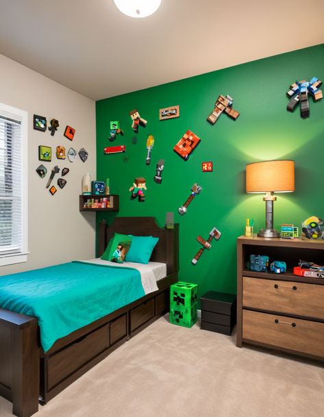 53 Minecraft Bedroom Ideas: Transform Your Room Into A Pixelated Adventure Minecraft Bedroom Ideas, Minecraft Bedding, Minecraft Bedroom Decor, Minecraft Blocks, Diy Minecraft, Minecraft Bedroom, Own Room, Minecraft World, Block Style