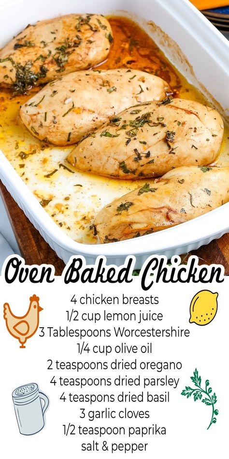 Best Chicken In Oven Recipe, Easy Skinless Boneless Chicken Recipes, Healthy Chicken Recipes In Oven, Flavorful Baked Chicken Recipes, Chicken Recipes Boneless Skinless, Boneless Skinless Chicken Recipes Baked, One Dish Chicken Meals Ovens, Baked Chicken Recipes For Salad, Low Cholesterol Baked Chicken Recipes