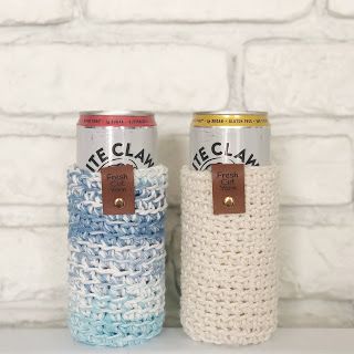 Crochet Mother's Days Gift Ideas: 1. Hard Seltzer Farmhouse Cozy ~ Fresh Cut Yarn Crochet Seltzer Cozy, Crochet Koozie, Farmhouse Cozy, Slim Drink, Drink Koozie, Cozy Crochet Patterns, Hard Seltzer, Blogger Design, Gifts For Your Mom