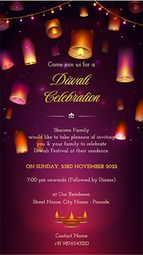 Diwali Party Celebration Invitation for WhatsApp | Wishes & Greeting Card Diwali Invitation Cards Background, Cards Party Invite Diwali, Diwali Invite Template Free, Diwali Invitation Card Template, Diwali Cards Party Invite, Diwali Party Invite Template, Diwali Cards Design, Diwali Invite Template, Diwali Template Design