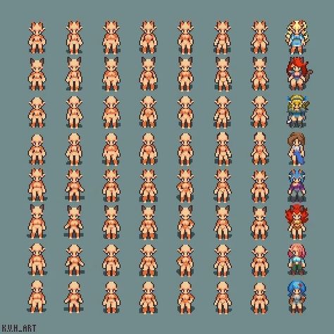 Pixel Sprite Base, Pixel Sprite Sheet, Character Sprite, Sprite Sheet, Art Top, Art Games, Pixel Art Characters, Pixel Art Games, Pixel Games