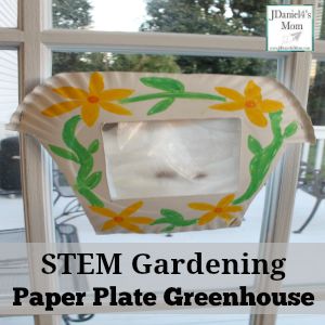 STEM Gardening- Paper Plate Greenhouse Preschool Garden, Plant Activities, Garden Activities, Steam Activities, Stem Projects, School Garden, Paper Plate Crafts, Preschool Science, Learning Science