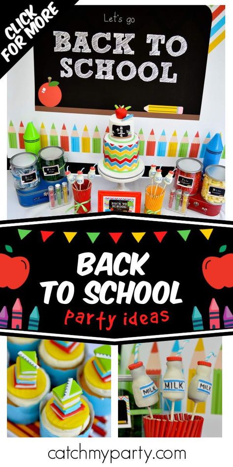 Check out this awesome Back to School party! The milk bottle cake pops are so cute! See more party ideas and share yours at CatchMyParty.com Back To School Pool Party Ideas, Back To School Party Decorations Diy, Church Back To School Bash Party Ideas, Back To School Bash Games, Church Back To School Bash, Elementary School Party, Back To School Party Ideas, Cupcake Party Favors, High School Parties