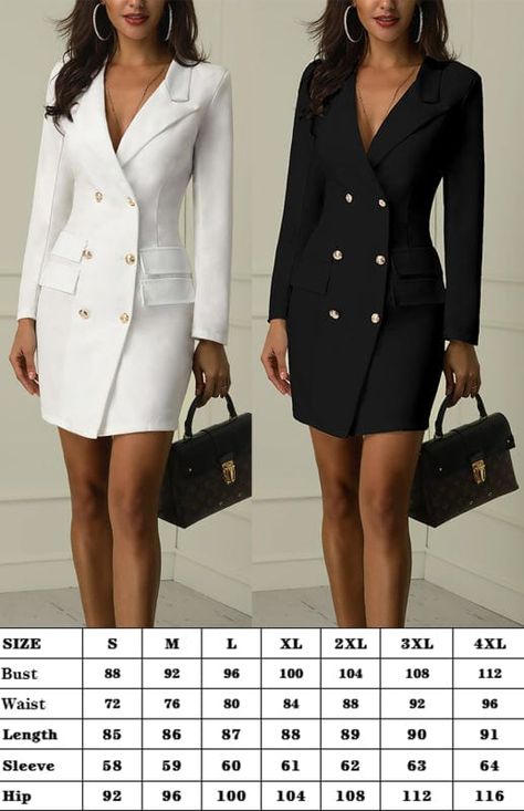 Coat Dresses For Women, Dress Simple Design, Color Office, Business Clothes, Double Breasted Dress, Lapel Coat, Office Dresses For Women, Suit Coat, Dress Simple