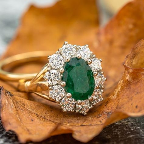 Antique emerald engagement ring