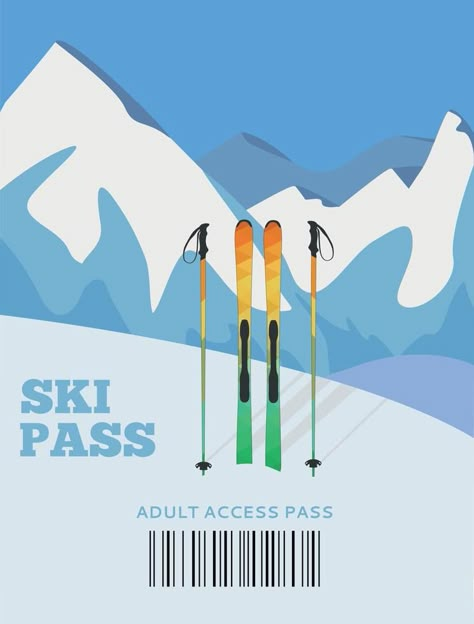 Ski pass. Ski resort, skiing on the background of mountains. Alps, firs, mountains wide panoramic background. winter activities. red ropeway. Christmas. Vacation winter holidays Ski Pass Design, Winter Ads, Skiing Images, Ski Artwork, Winter Graphics, Vacation Winter, Apres Ski Party, Freestyle Skiing, Background Winter