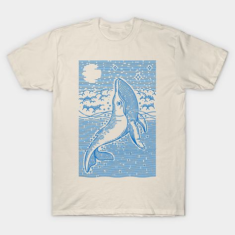 whale -- Choose from our vast selection of Crewneck and V-Neck T-Shirts to match with your favorite design to make the perfect graphic T-Shirt. Pick your favorite: Classic, Boxy, Tri-Blend, V-Neck, or Premium. Customize your color! For men and women. Artsy Shirt Design, Painted T Shirts Ideas Design, Palm Tree Tshirt Design, 90s T Shirts Graphic Tees, Ocean Tshirt Design, Tshirts For Men Casual, Cool T-shirts, Beach Graphic Tee, Stamp Shirts