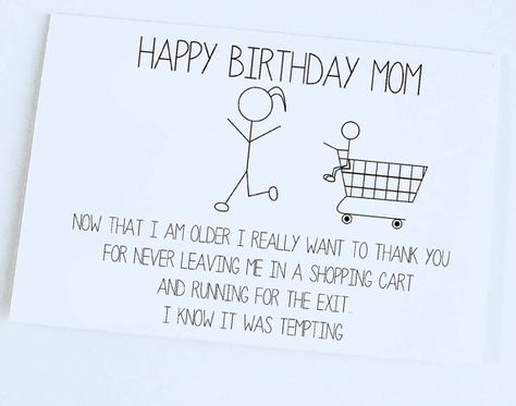 Mom Birthday Funny, Mom Birthday Quotes, Birthday Cards For Mom, Birthday Mom, Birthday Quotes Funny, Bday Cards, Funny Happy Birthday, Mom Cards, Mother Birthday