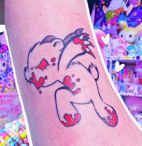 Scenecore Tattoo, Gloomy Bear Tattoo Ideas, Gloomy Bear Drawing, Gloomy Bear Nails, Gloomy Bear Tattoo, Gloomy Bear Art, Scene Tattoos, Dragon Tattoo Sketch, Emo Tattoos