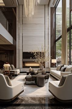 Double Height Living Room Wall Design, Double Height Wall Design Modern, Light Aesthetic Room Decor, Antique Home Decor Ideas, Double Height Living Room, Living Room Decor Lights, High Ceiling Living Room, Stone Accent Walls, Double Height