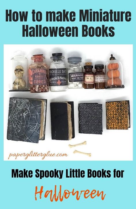 Diy Minatures Halloween, Diy Spooky Miniatures, Diy Haunted Dollhouse Halloween Miniatures, Spooky Dollhouse Diy, Halloween Miniatures Diy, Spooky Jars, Spooky Dollhouse, Witch Dollhouse, Apothecary Halloween