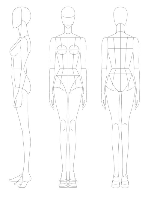 Fashion Drawing Figure Template, Fashion Croquis Front And Back, Fashion Sketch Template, Fashion Illustration Template, Fashion Mannequin, Fashion Figure Templates, Fashion Illustration Poses, Fashion Model Sketch, Croquis Fashion