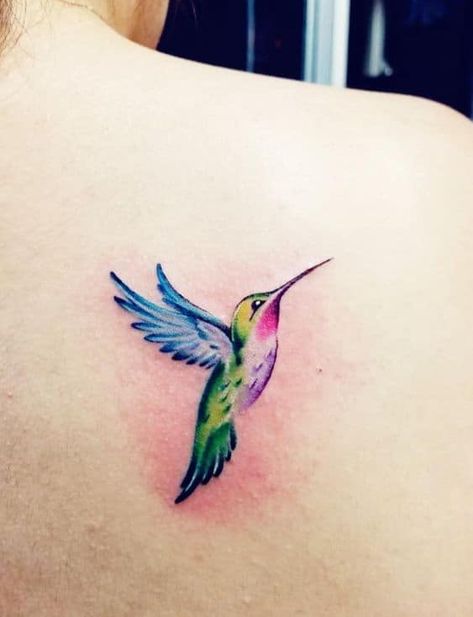 Hummingbird Tattoo Back, Hummingbird Tattoo Black, Hummingbird Tattoo Watercolor, Colorful Hummingbird Tattoo, Tattoo Back Of Neck, Hummingbird Tattoo Meaning, Hummingbird Flower Tattoos, Small Hummingbird Tattoo, Infinity Tattoo On Wrist