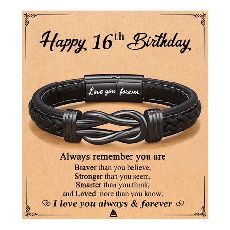 PRICES MAY VARY. 【16th Birthday Gifts for Boys】Happy 16th Birthday! Give this knot bracelet to your boy on his birthday, and let him know that he has your love and support as always. Make his birthday special with a bracelet and a heartfelt birthday message. 【Gifts for 16 Year Old Boy】You are an amazing person and deserve the best of birthdays! This bracelet is perfect for gifting to your son/grandson/nephew/boys on his Birthday! It will be a great birthday gift for him! 【Material】Our bracelet i 18th Birthday Gifts For Boys, School Christmas Gifts, Happy 11th Birthday, Gifts For Son, Happy 12th Birthday, Happy 15th Birthday, Birthday Presents For Men, 17th Birthday Gifts, Happy 17th Birthday