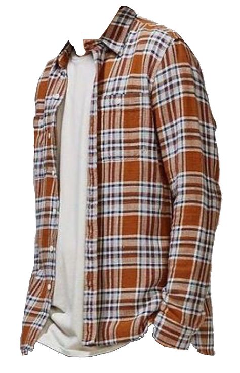 Orange Flannel Outfit Men, Flannel Png, Orange Flannel Outfit, Png Shirts, Orange Flannel, Flannel Shirt Outfit, Moodboard Pngs, Png Clothes, Photoshop Software