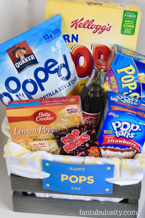 Happy Pops Day!  Father's Day Gift Idea with free printable!  Love this! http://fantabulosity.com Fathers Day Gift Basket, Homemade Fathers Day Gifts, Diy Father's Day Gifts, Gambling Gift, Father's Day Diy, Dad Day, Fathers Day Crafts, Grandparents Day