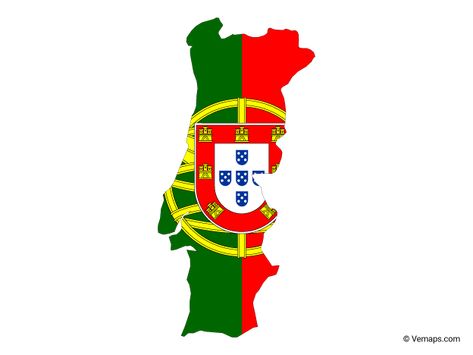 Flag Map of Portugal | Free Vector Maps Map Of Portugal, All About Me Printable, El Salvador Flag, Portugal Map, Outline Format, Map Logo, Portugal Flag, Messi Videos, County Map