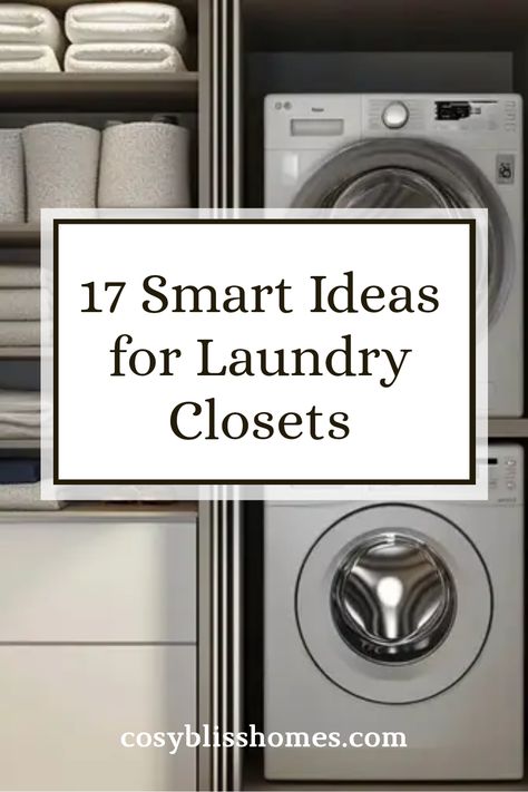 Are you ready to make your laundry closet a must-see space? Check out these 17 smart laundry closet ideas perfect for cozy areas. From blending multi-purpose appliances to stylish storage solutions, we've got you covered! Discover nifty hacks to save space and keep your laundry essentials organized. Whether you're looking for stackable options or creative shelving systems, these ideas will inspire you to transform your clinic of chores into a functional room. Say goodbye to clutter and hello to efficiency today! Upstairs Laundry Room Closet, Small Space Laundry Closet, Laundry Utility Closet, Laundry Room With Linen Closet, Organized Laundry Closet, Linen Closet Laundry Room, Small Washer And Dryer Closet, Laundry Closets Ideas, Laundry System Ideas