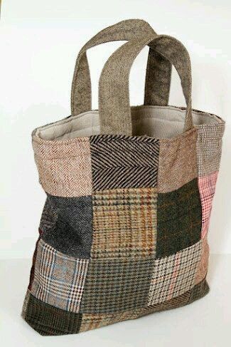 Wool Patchwork, Patchwork Tote Bags, Sacs Tote Bags, Wool Bags, Tote Bags Handmade, Patchwork Bags, Tote Bag Pattern, Denim Bag, Fabric Bags