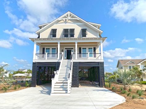 Beach House On Stilts Coastal Homes, Raised Beach House Plans, Beach House Plans On Stilts, Beach House On Stilts, House Plans On Stilts, Raised Beach House, House In Garden, Homes On Stilts, House On Stilt