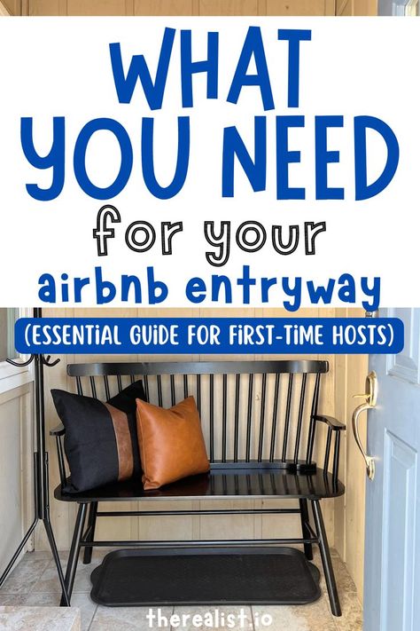 Every Airbnb Host Needs These Entryway Essentials to Ensure a Smooth Check-In for Airbnb Guests Airbnb Welcome Table, Airbnb Entryway Ideas, Welcome Basket For Guests Airbnb, Airbnb Entryway, Entryway Essentials, Airbnb Checklist, Airbnb Tips, Airbnb Hosting, Welcome Basket