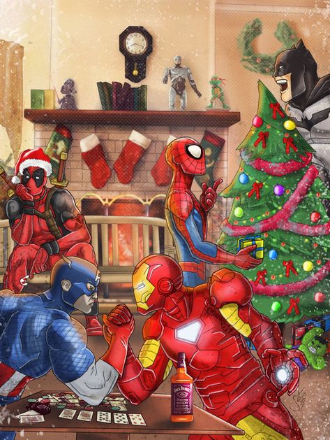 Christmas Marvel, Superhero Christmas, Marvel Gif, Christmas Comics, Merry Christmas Eve, Merry Christmas Images, Wallpaper Iphone Christmas, Ms Marvel, Marvel Wallpaper