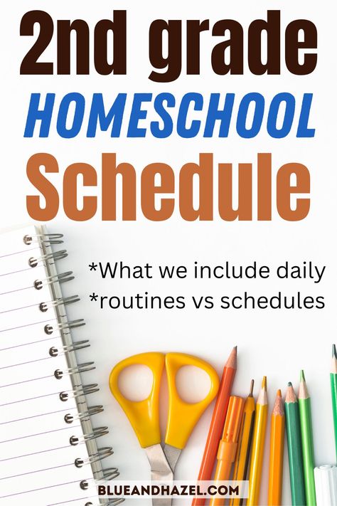 Here is our 2nd Grade Homeschool Schedule & Routine! With a 3rd grader, kindergartener, and toddler in the mix our days never look the same but I'm trying to have a somewhat predictable schedule. We try to do subjects in order, so they know what's coming next, and the independent worksheets are saved for when I'm busy or working with someone else. Each child has a printed list with their routine, and our only time is our start time of 9AM. You can create a homeschool schedule for your 2nd ... Homeschool Schedule Ideas, Schedule Ideas, Kindergarten Organization, Homeschool Science Curriculum, Block Scheduling, Week Schedule, Homeschool Routine, School Week, Curriculum Planning