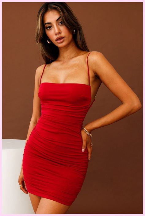 Red Hoco Dress Short, Dress Short Tight, Red Hoco Dress, Tight Red Dress, Hoco Dresses Red, Semi Dresses, Nude Strappy Heels, Mini Dress Red, Dress Tight