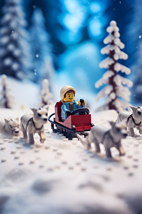 Lego House Ideas, Lego Wallpaper, Lego Sculptures, Lego Pictures, Lego Room, Lego Figures, Snowy Forest, Lego Photography, Lego Worlds