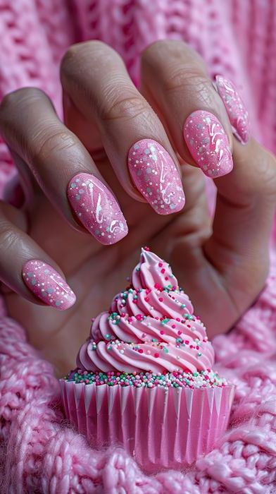 Treat yourself to a delightful getaway with our Pink Nails: Candy-themed collection! Featuring designs inspired by luscious lollipops and irresistible candies, these nail styles are sure to satisfy your sweet tooth. Embrace the playful allure of candy-coated nails and infuse your look with a dash of sweetness. Let your nails dazzle with sugary charm and dive into the whimsical realm of confectionery chic. #PinkNails #NailArt Candy Land Nails, Candy Land Costumes, Ice Cream Nails, Candy Nails, Nails Trend, Nails Sparkle, Nail Art Trends, Candy Theme, Trend 2024