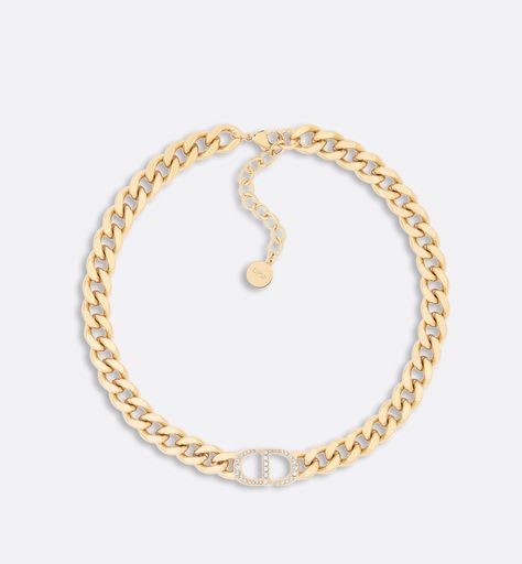 30 Montaigne Choker Gold-Finish Metal | DIOR Dior Chain, Dior Gold, Dior Necklace, Dior Star, Choker Gold, Dior Jewelry, The Necklace, Gold Choker Necklace, Gold Choker