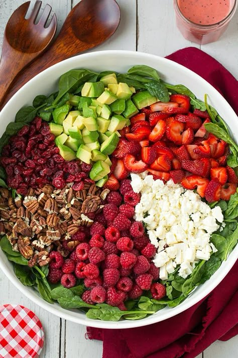 Strawberry Raspberry Cranberry Avocado Spinach Salad with Strawberry Poppy Seed Dressing | Cooking Classy Salad With Strawberry, Avocado Spinach Salad, Poppy Seed Dressing, Spinach Strawberry Salad, Strawberry Salad, Cooking Classy, Spinach Salad, Poppy Seed, Healthy Salad Recipes