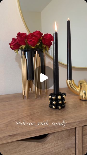 Sandy on Instagram: "Candle holder   all u need marbles  glue  spray paint  gold leaf optional   #home #homedecor #diy #candleholder #candleholders #diydecor #diyideas #homeinspiration #homeinterior #diyinspiration #diyprojects #diyhome #livingroom #livingroomdecor #diyprojects #decorforhome" Spray Paint Candle Holders, Diy Candleholder, Dollar Tree Candle Holders, Gold Spray Paint, Diy Inspiration, Spray Paint, Gold Leaf, Candle Holder, Glue