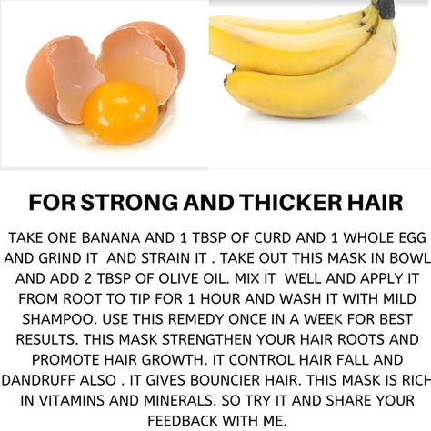 Kumkum Behera on Instagram: "For strong and thicker hair . . . . . . . #strongandthick #strongandthickerhair #thickhair #thickhairproblems #thickerhair #strongandthickhair #stronghair #stronghairs #eggmask #bananamask #bananahairmask #beautyandhairsecrets" Hair Growth At Home, Coffee Shampoo, Hair Oil Benefits, Thick Hair Problems, Banana Hair Mask, Wait Loss, Hair Fall Remedy, Thicken Hair, Longer Hair Faster