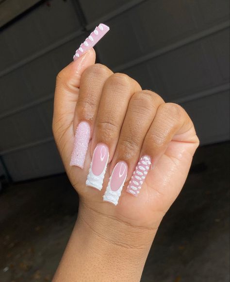 Acrylic Nail Set, Hard Nails, Colored Acrylic Nails, White Acrylic Nails, Girly Acrylic Nails, French Acrylic Nails, Short Square Acrylic Nails, Acrylic Nails Coffin Pink, Long Acrylic