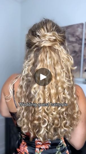 23K views · 1.7K reactions | Wedding guest style | @curly_candace⁣
⁣
Yes or no?! Love this half up! Could also work for bridesmaids as well!⁣
⁣
*Twist and pull the first side and pin across the clear elastic. Twist and pull the opposite side, then cross over the elastic, but tuck underneath the first twisted side and pin underneath. Slide additional pins on each side away from the clear elastic inside the twisted pieces (don’t open the pins before putting them in!) ⁣
⁣
#curlyupdo #halfuphalfdown #weddinghairstyle #curlyhairstyles | Candace Stuller | altego_music · Please Pleaae Please x The Winner Takes It All The Winner Takes It All, Guest Hair, Curly Updo, Wedding Guest Style, Wedding Guest Hairstyles, No Love, Bun Hairstyles For Long Hair, Yes Or No, Half Up Half Down