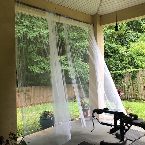 Amazon.com: GITOHLD Outdoor Mosquito Net for Porch/Patio/Canopy/Gazebo - 2 Panels Waterproof Outdoor Sheer Tulle Curtains Mesh Net Privacy Backdrop Curtains DIY Adjustable Size, White, W126 x L84 inches : Patio, Lawn & Garden Pool Hut, Curtains Diy, Garden Netting, Patio Curtains, Patio Canopy, Tulle Curtains, Patio Gazebo, Mesh Netting, Mesh Screen