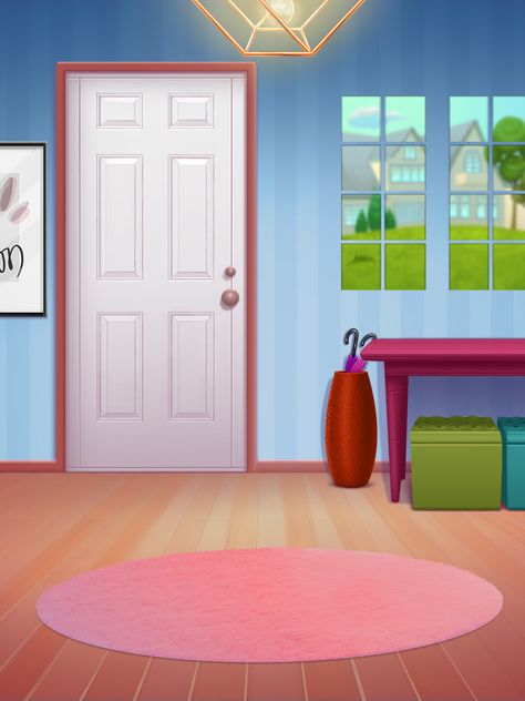 Cartoon Room Background, Pokemon Towns, Siting Room, Living Room Cartoon, Cartoon Garden, Kindergarten Decorations, Bicycle Illustration, House Cartoon, Kids Toy Organization