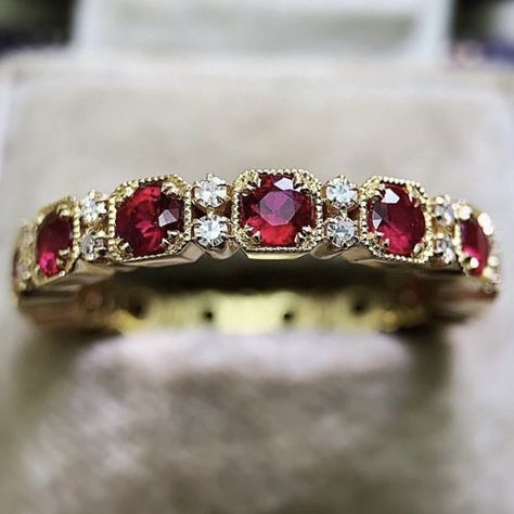 "18k Gold Plated Cz Crystal Red Stone Ring For Women, Ha4634-6 Size : 6 Jewelry Main Material: Brass Main Stone: Cubic Zirconia Occasion: Anniversary, Engagement , Gift, Party, Wedding Gender: Women's Available Size : 6, 7, 8, 9, 10" Luxury Wedding Rings, Red Stone Ring, Vintage Style Rings, Gold Plated Rings, Red Stone, Sterling Silver Bands, Crystal Rings, Ring For Women, Wedding Rings For Women