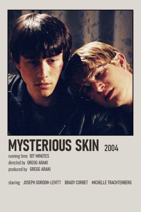 CREATED BY @averyfchien -- mysterious skin movie film poster minimalist minimal simple aesthetic polaroid wall art Mysterious Skins Poster, Mysterious Skin Movie Poster, Mysterious Skin Poster, Mysterious Movies, Mysterious Skin Aesthetic, Gay Movie Poster, Polaroid Film Poster, Skins Serie, Skins Poster