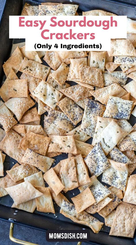 Making your own homemade sourdough discard crackers has never been easier. With only four ingredients, these crackers come together in no time at all. Sourdough Discard Crackers, Discard Crackers, Homemade Crackers Recipe, Sourdough Crackers, Healthy Crackers, Easy Sourdough, Homemade Sourdough, Sourdough Starter Recipe, Homemade Crackers