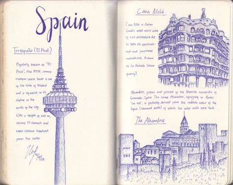 🇪🇦 sketch of Spain Spain Sketch, Architectural Journal, Spain Drawing, Sketchbook Spread, Spain Art, Spain Culture, Travel Sketchbook, Sketch Journal, Building Drawing