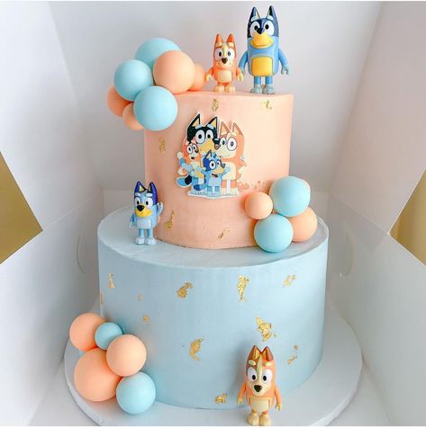 Bingo And Bluey Cake, Bluey Swim Party, Bluey 1st Birthday Cake, Bluey Sheet Cake, Bluey Bingo Cake, Pastel De Bluey, Bluey And Bingo Cake, Bluey Themed Cake, Bluey Cake Ideas